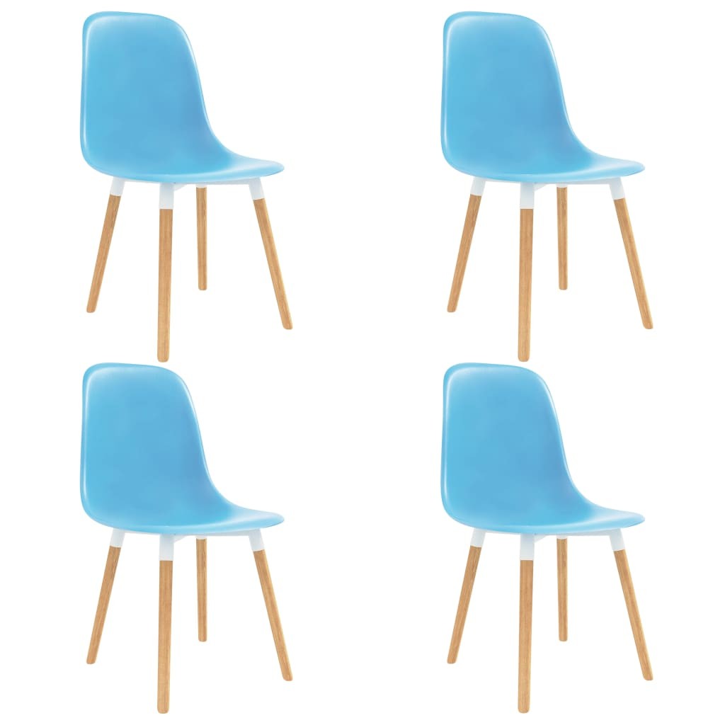 Dining Chairs 4 pcs Blue Plastic